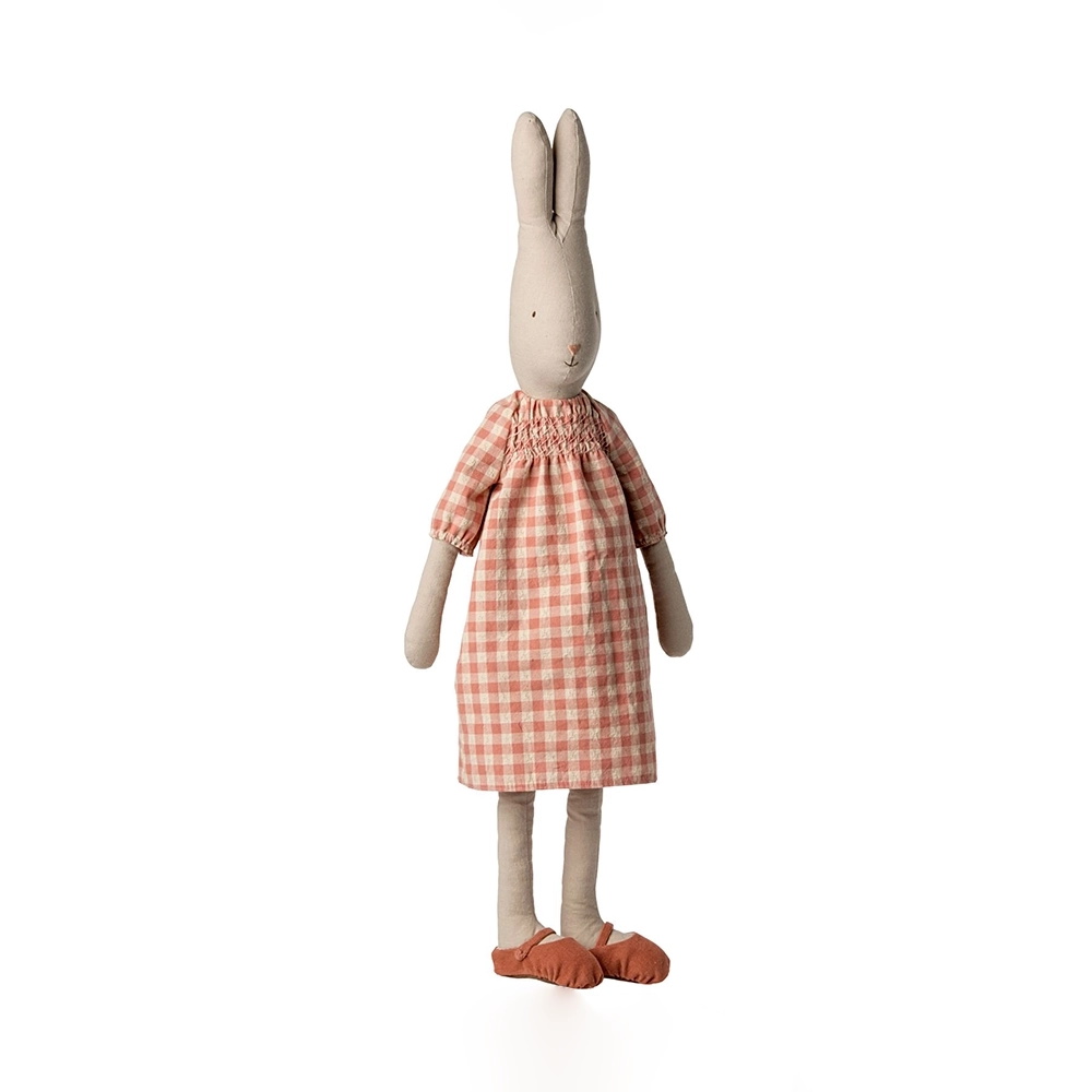 5411-Coelha-Maileg-Tamanho-5-Vestido-Quadradinhos-Rosa-1